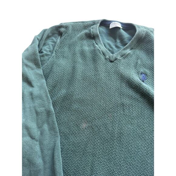 Vintage Mens U.S. Polo Assn V Neck Forrest Green Sweater Small - Picture 2 of 5